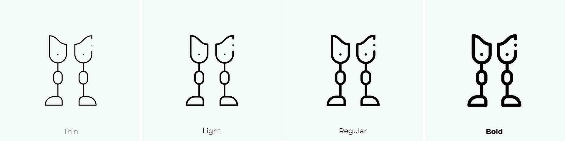 protesi icona. sottile, luce, regolare e grassetto stile design isolato su bianca sfondo vettore