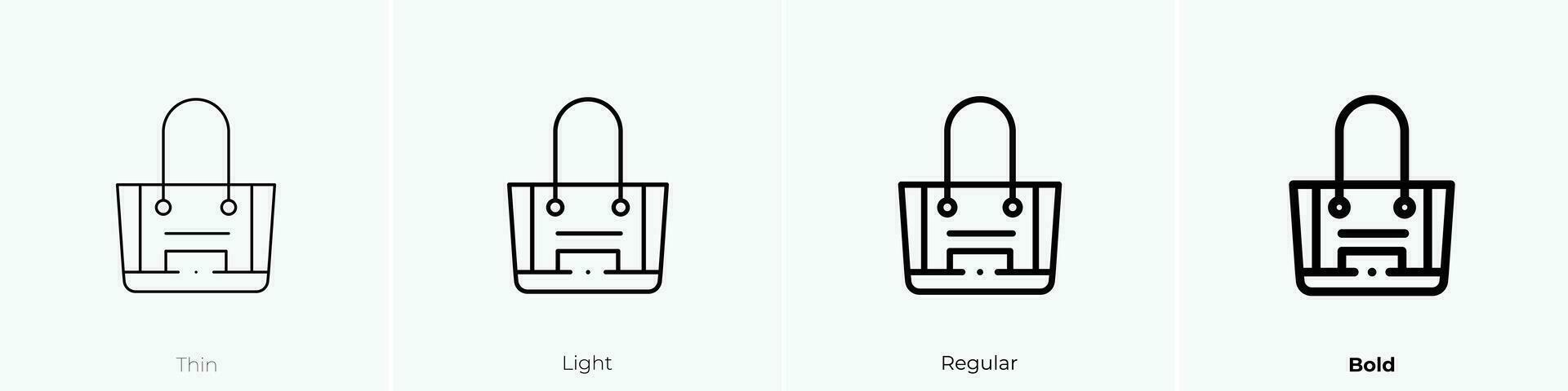 borsa icona. sottile, luce, regolare e grassetto stile design isolato su bianca sfondo vettore