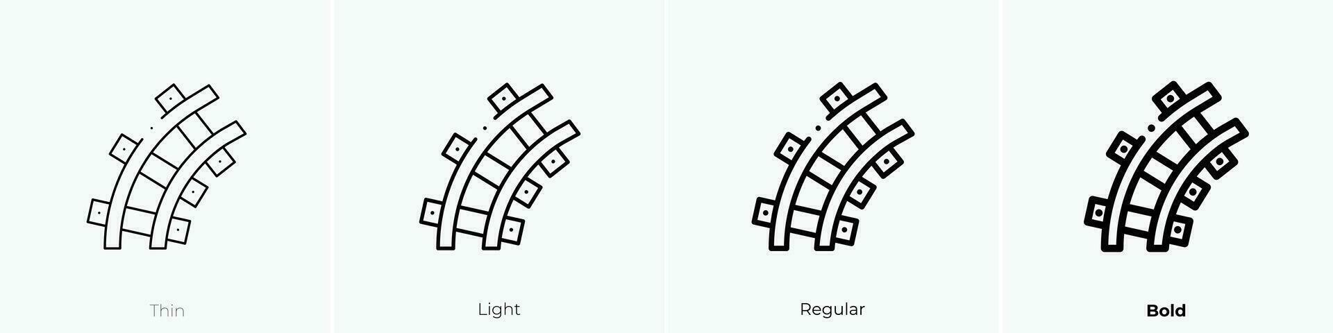 ferrovia icona. sottile, luce, regolare e grassetto stile design isolato su bianca sfondo vettore