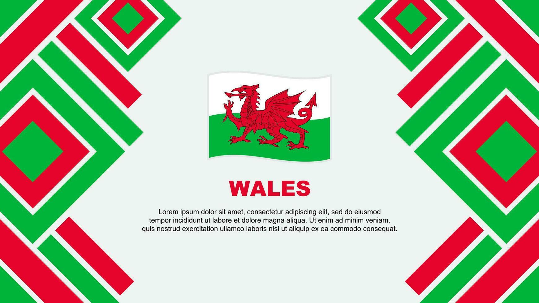 Galles bandiera astratto sfondo design modello. Galles indipendenza giorno bandiera sfondo vettore illustrazione. Galles