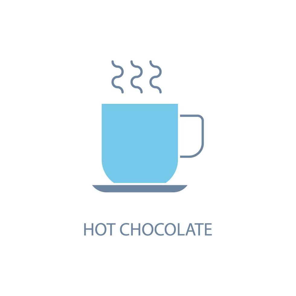 caldo cioccolato concetto linea icona. semplice elemento illustrazione. caldo cioccolato concetto schema simbolo design. vettore