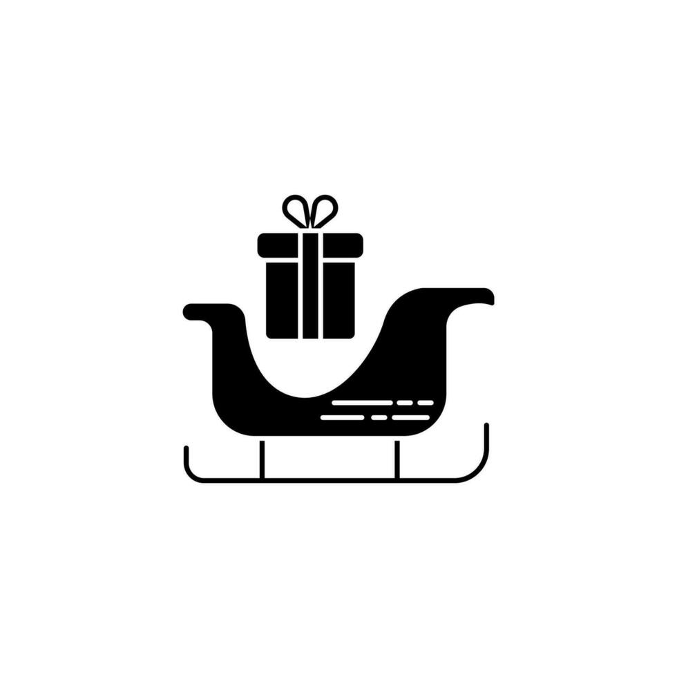 Natale slitta concetto linea icona. semplice elemento illustrazione. Natale slitta concetto schema simbolo design. vettore