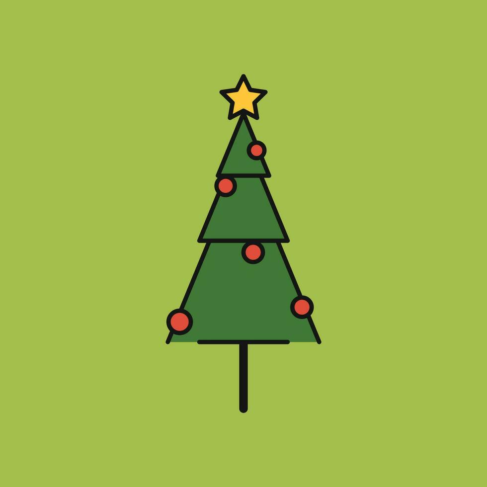 Natale albero logo design. Natale albero simbolo. lampada nel Natale albero. vettore