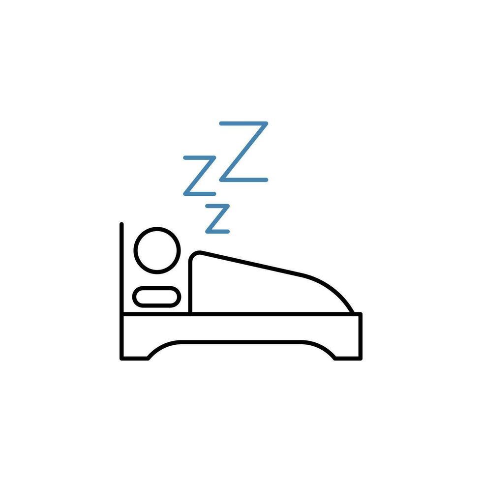 addormentato concetto linea icona. semplice elemento illustrazione. addormentato concetto schema simbolo design. vettore