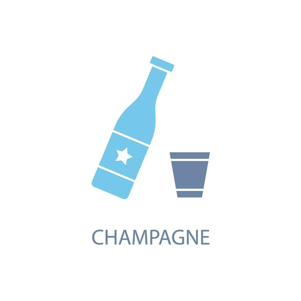 Champagne concetto linea icona. semplice elemento illustrazione. Champagne concetto schema simbolo design. vettore