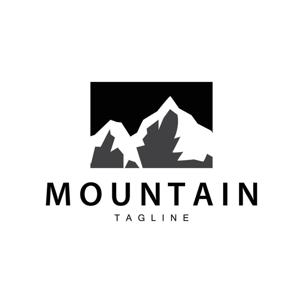 montagna logo semplice design avventura modello silhouette paesaggio semplice moderno stile marca Prodotto attività commerciale vettore