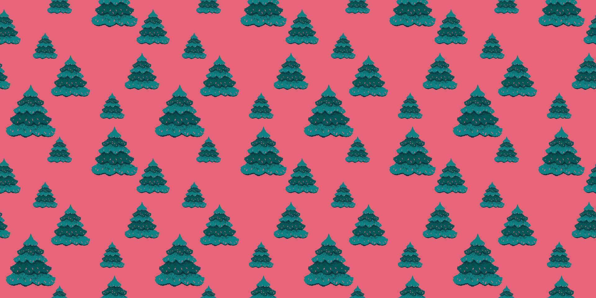 vettore mano disegnato Natale alberi senza soluzione di continuità modello. carino Natale sfondo. modello per disegno, tessuto, tessile, moda, Stampa, superficie disegno, carta, coperchio, interno arredamento