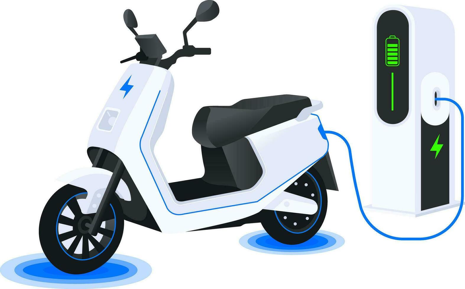 elettrico motociclo tecnologia oggetto illustrazione vettore