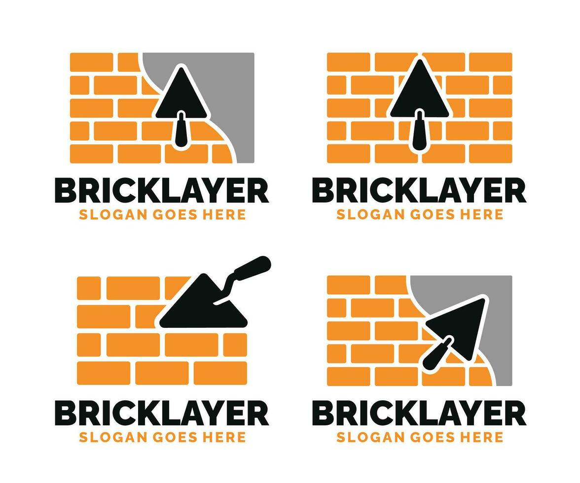 muratore logo design vettore illustrazione