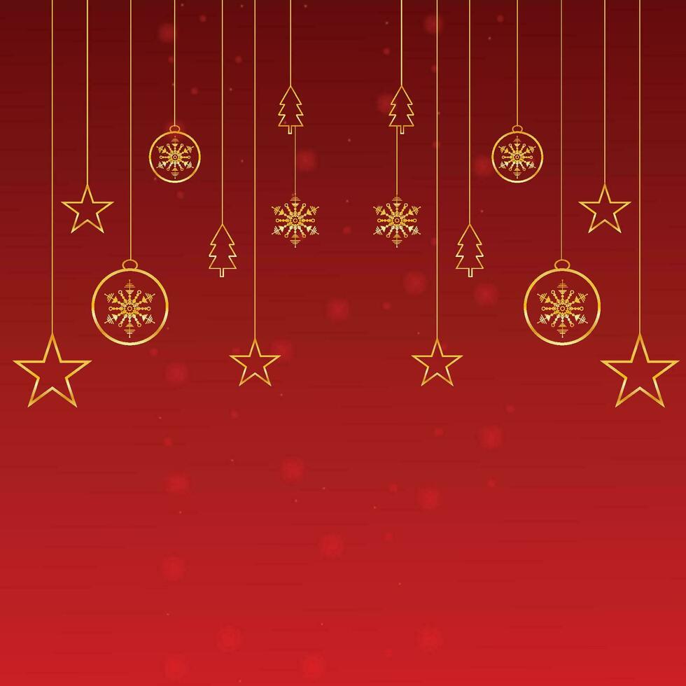 sociale media inviare design per allegro Natale con d'oro stelle e d'oro regalo scatola e palle vettore