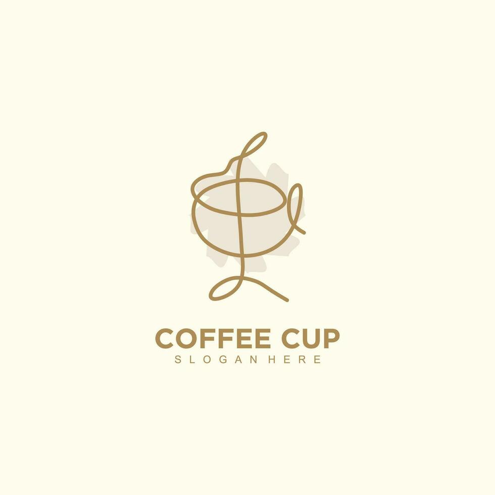 caffè tazza logo con lettera l concetto vettore