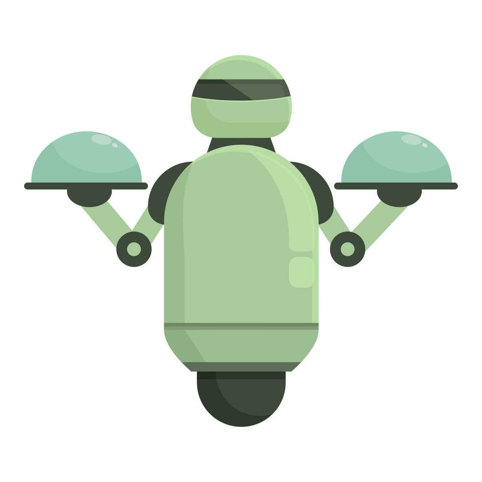 androide robot Cameriere icona cartone animato vettore. digitale ufficio vettore