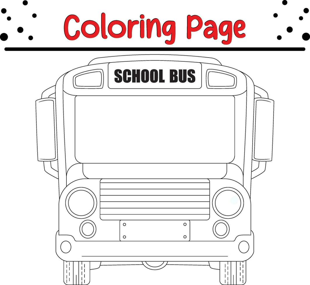 scuola autobus colorazione pagina per bambini vettore