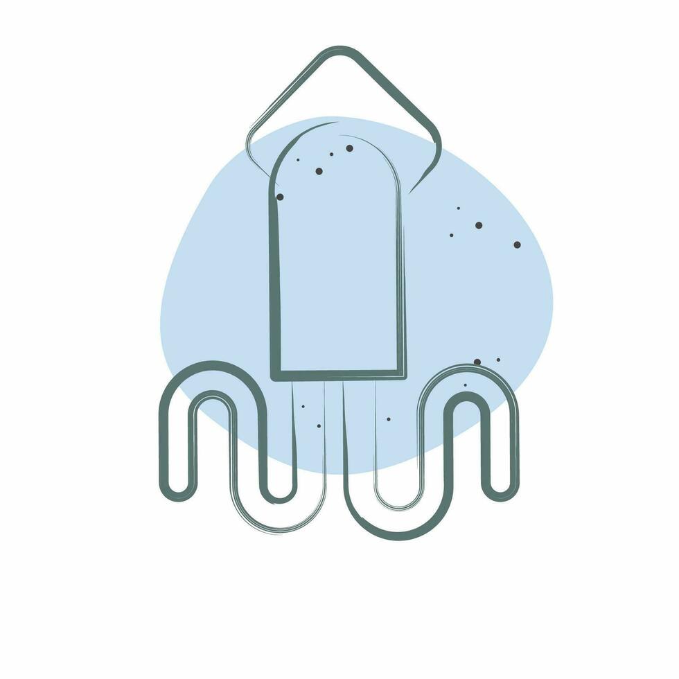 icona calamaro. relazionato per mare simbolo. colore individuare stile. semplice design modificabile. semplice illustrazione vettore