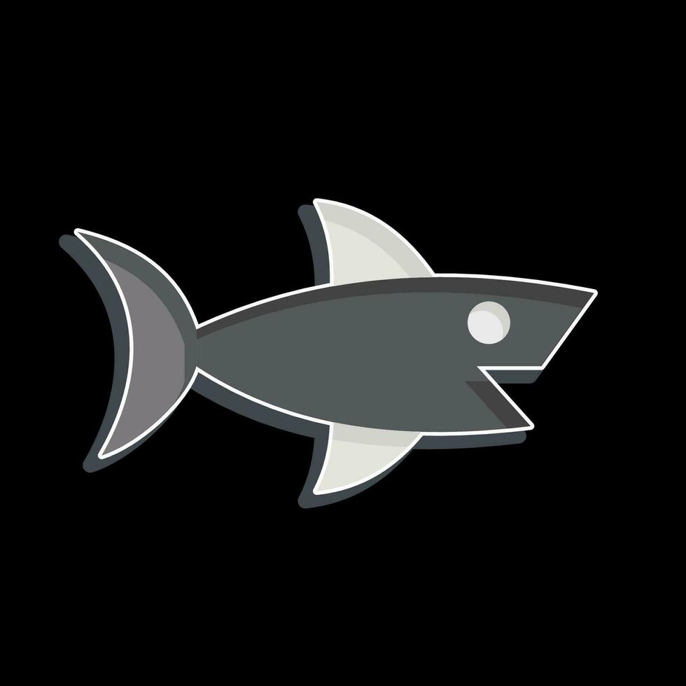icona squalo. relazionato per mare simbolo. lucido stile. semplice design modificabile. semplice illustrazione vettore