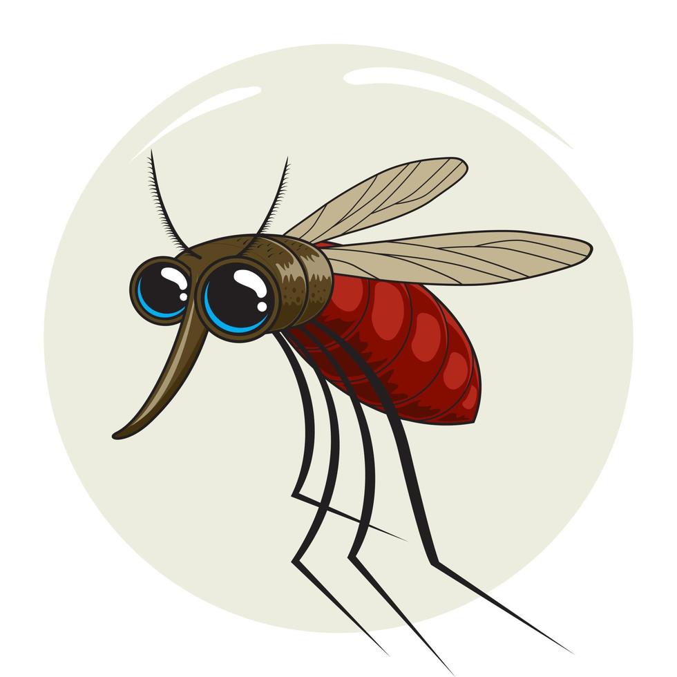 illustrazione di simpatici animali del fumetto della zanzara vettore