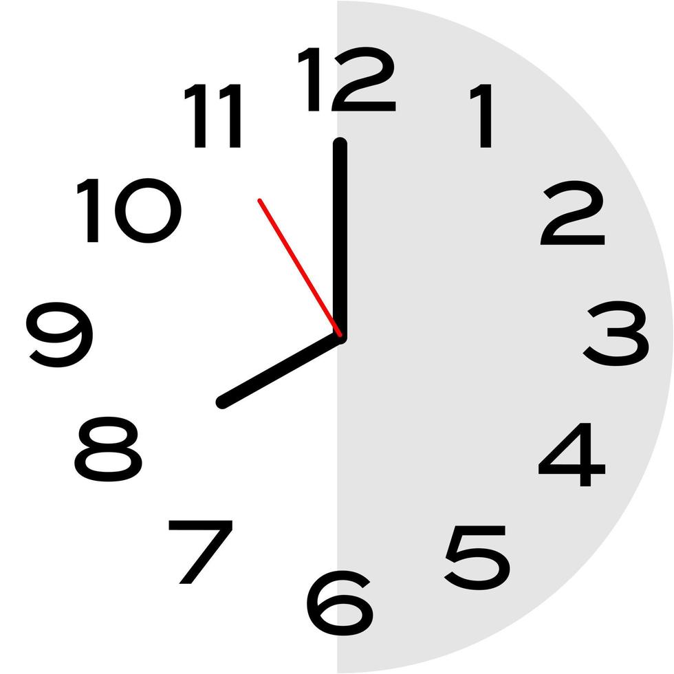 Icona dell'orologio analogico 8 in punto vettore