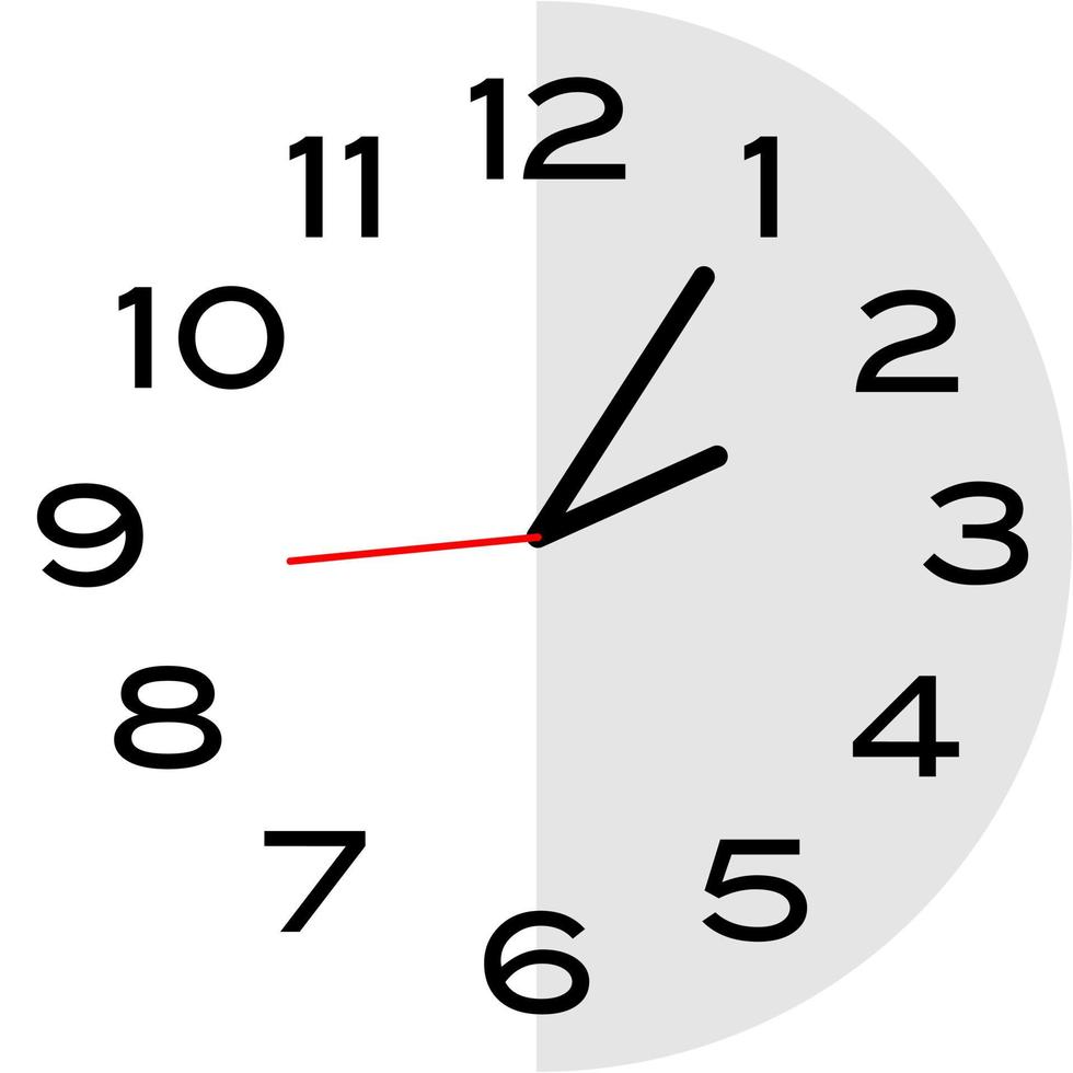 Icona dell'orologio analogico delle ore 2 e 5 minuti vettore