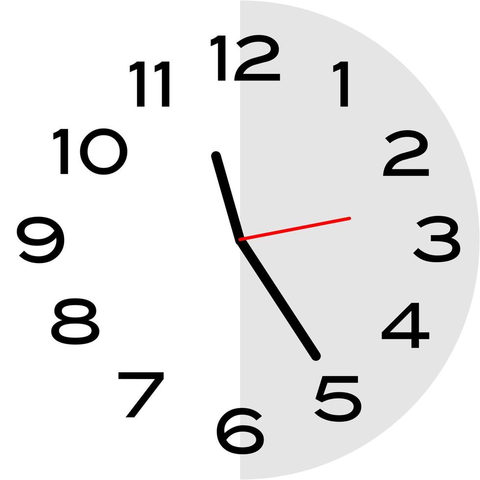 25 minuti dopo le 11 icona dell'orologio analogico vettore