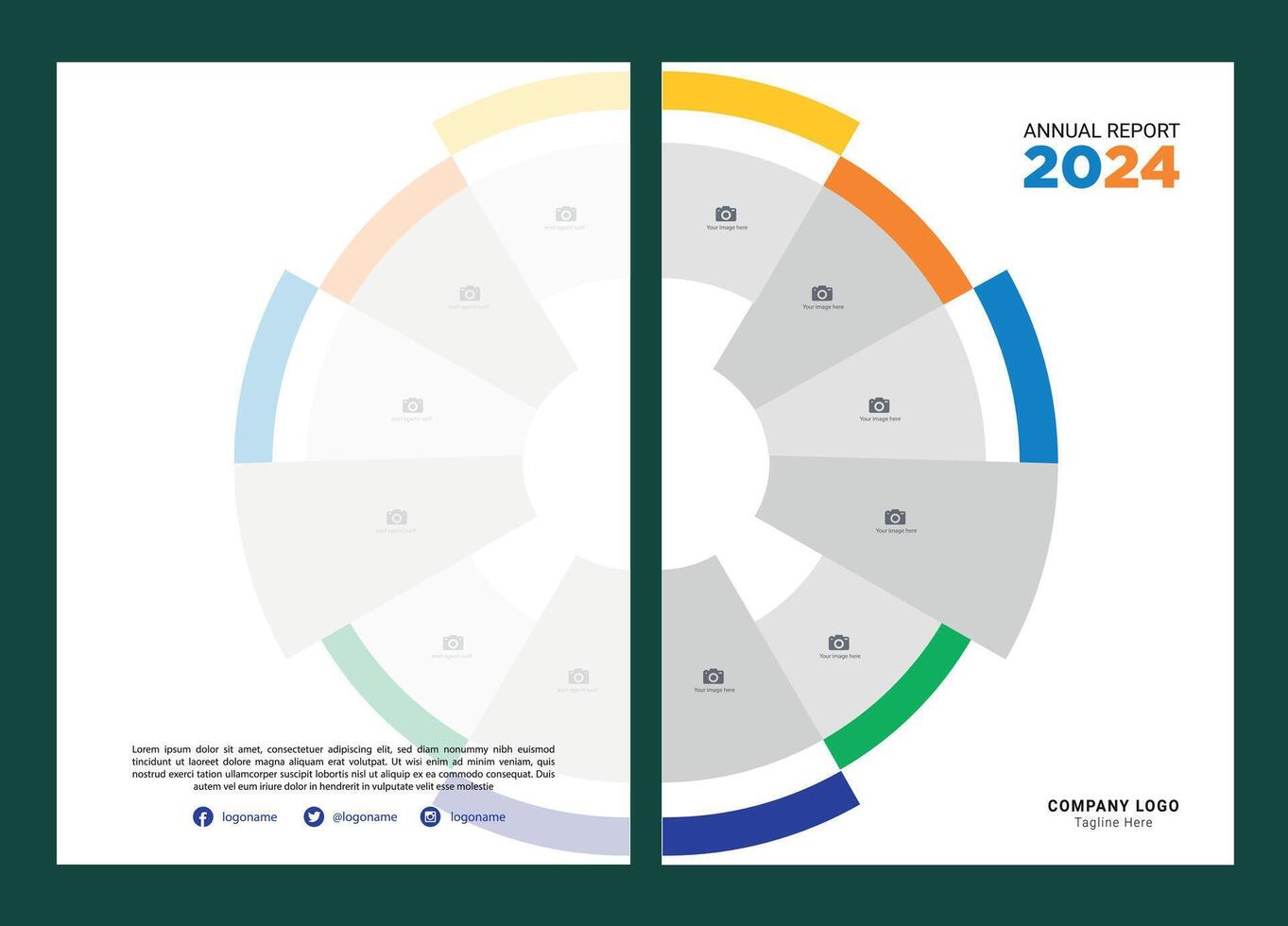 annuale rapporto copertina design modificabile vettore