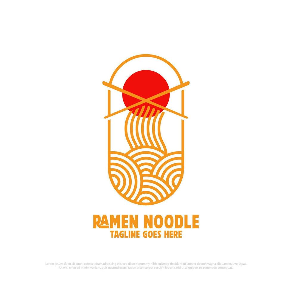 schema pasta spaghetto logo design vettore, ramen cibo e bevande logo icona vettore illustrazione, giapponese ristorante logo idea