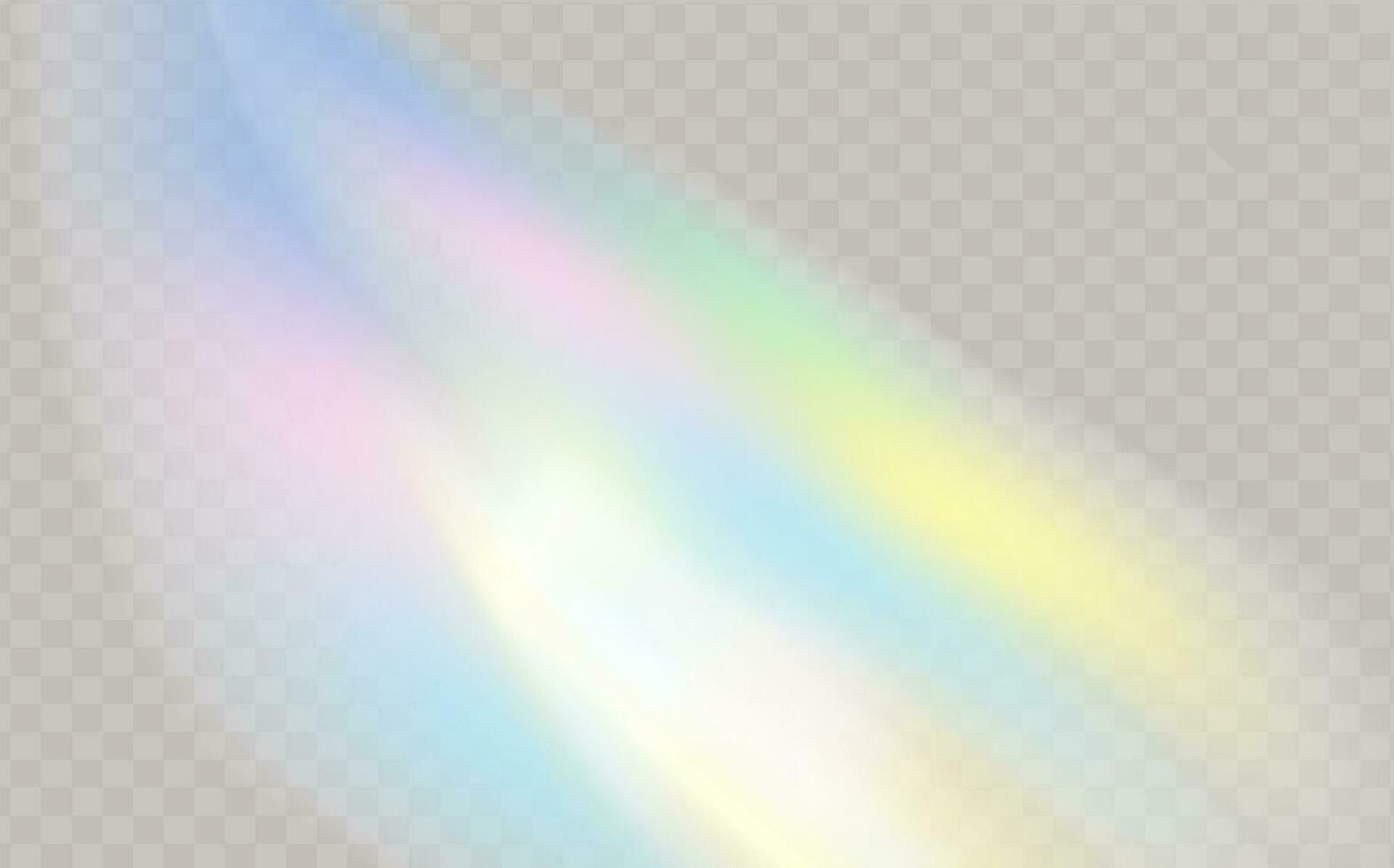un' impostato di colorato vettore lente, cristallo arcobaleno leggero e bagliore trasparente sovrapposizione.effetti per sfondi.triangolare prisma concetto.