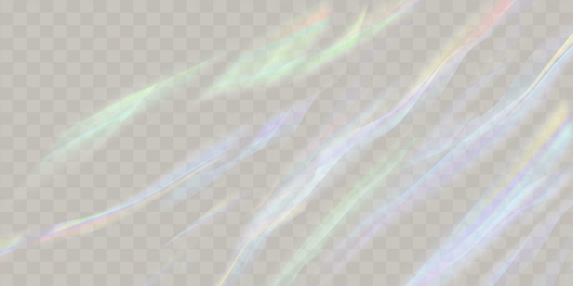un' impostato di colorato vettore lente, cristallo arcobaleno leggero e bagliore trasparente sovrapposizione.effetti per sfondi.triangolare prisma concetto.