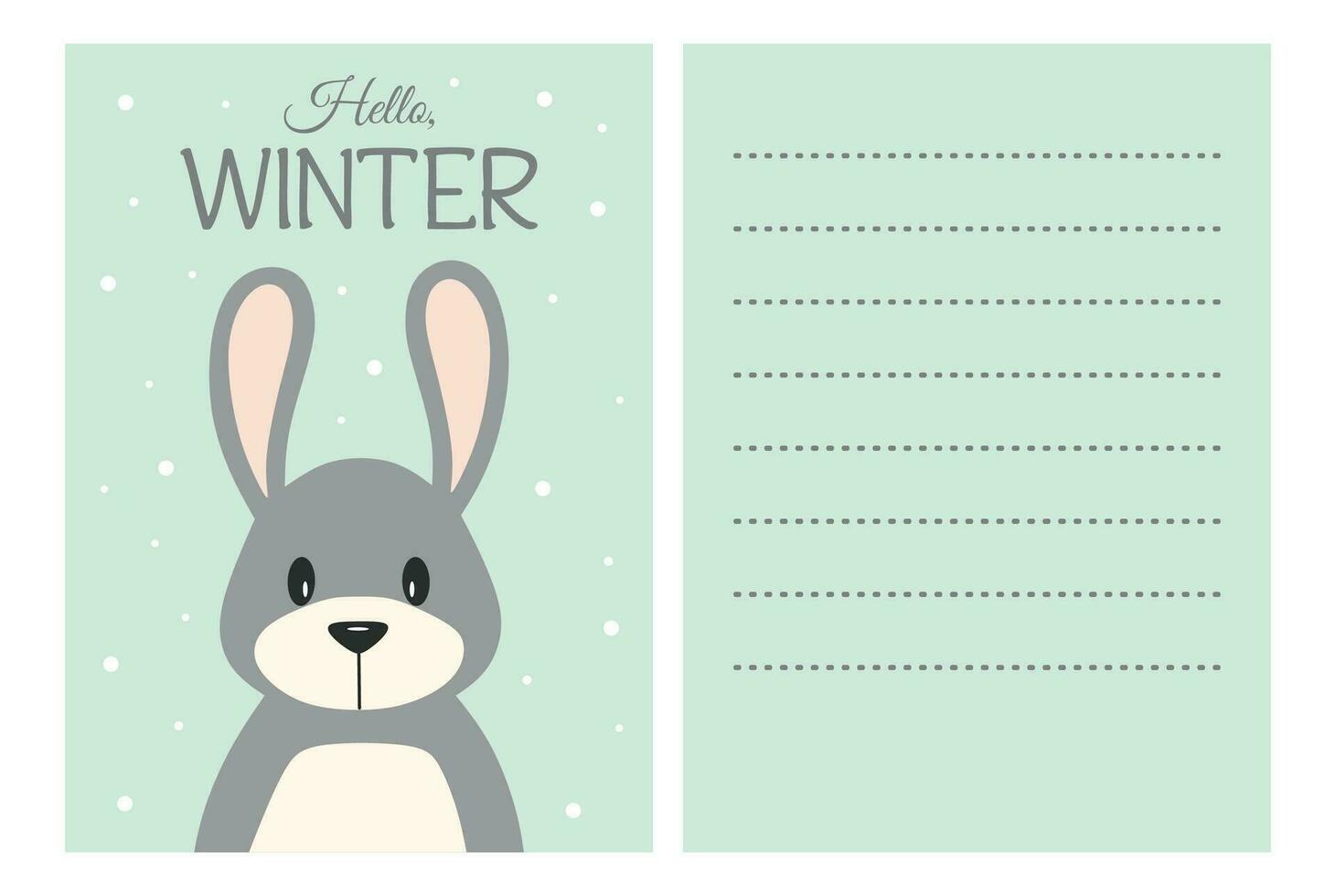carino Natale cartolina con un' coniglio vettore