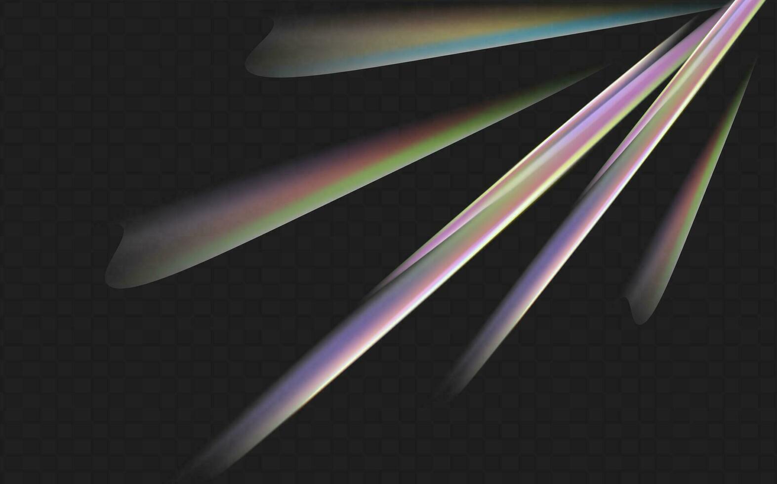 un' impostato di colorato vettore lente, cristallo arcobaleno leggero e bagliore trasparente effetti.