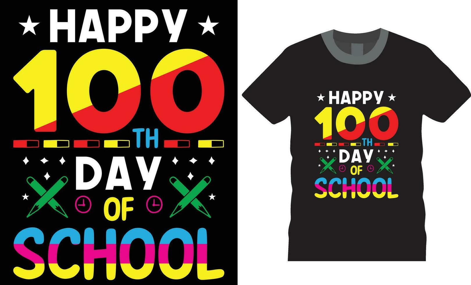 contento 100 giorno di scuola.. 100 giorni di scuola t camicia. vettore
