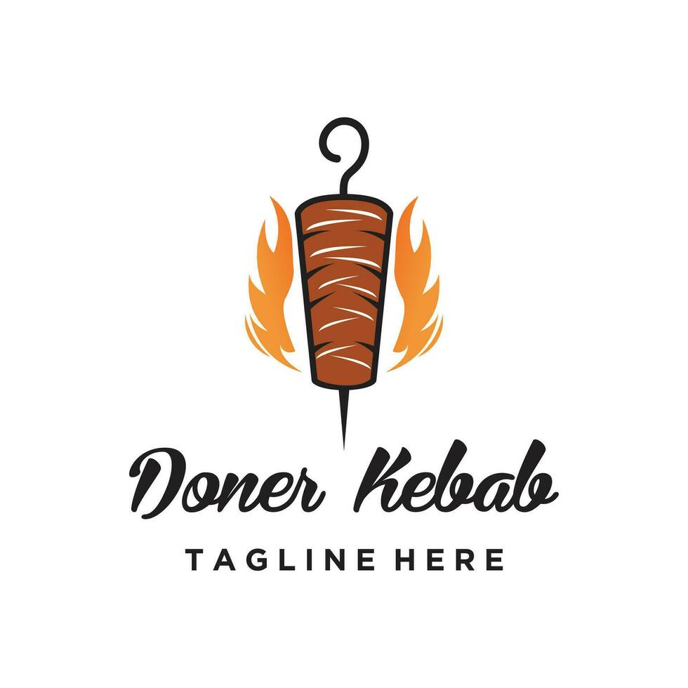 doner kebab logo design elemento vettore per ristorante con moderno concetto