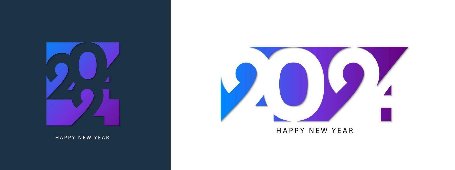2024 contento nuovo anno logo testo design. creativo e moderno 2024 numero tipografia. modello per manifesto, carta, striscione, copertina e calendario. vettore illustrazione