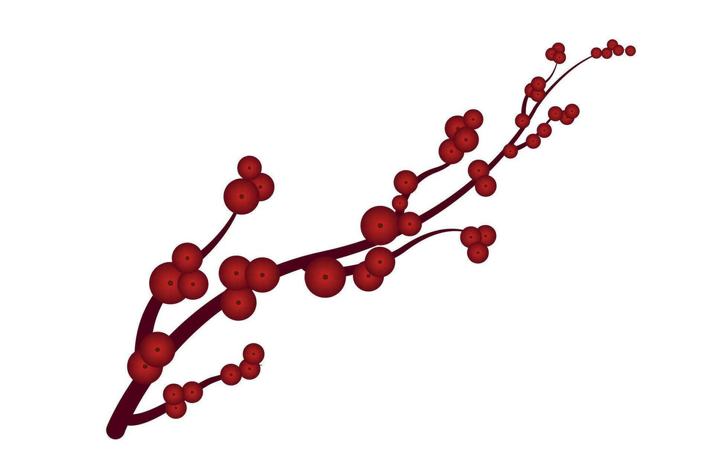 Natale ramo con rosso frutti di bosco isolato su un' bianca sfondo. decorazione per un' Natale ghirlanda o ghirlanda. vettore illustrazione.