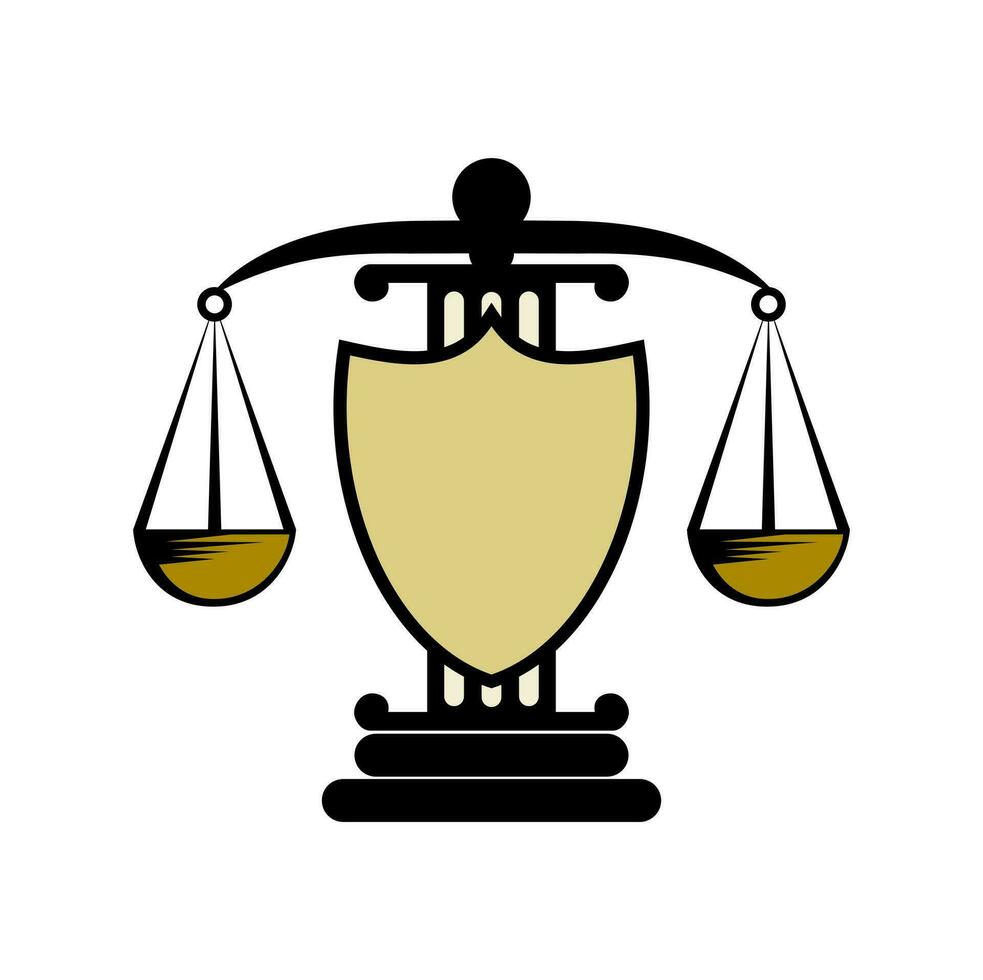giustizia legge logo design illustrazione vettore