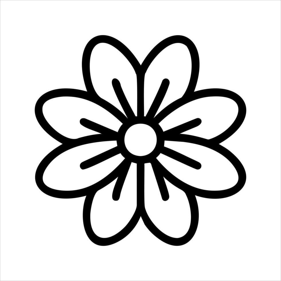 fiore icona. vettore pittogramma isolato su bianca sfondo. di moda schema simbolo per mobile applicazioni e sito web design. logo di un' fiore negozio e azienda.