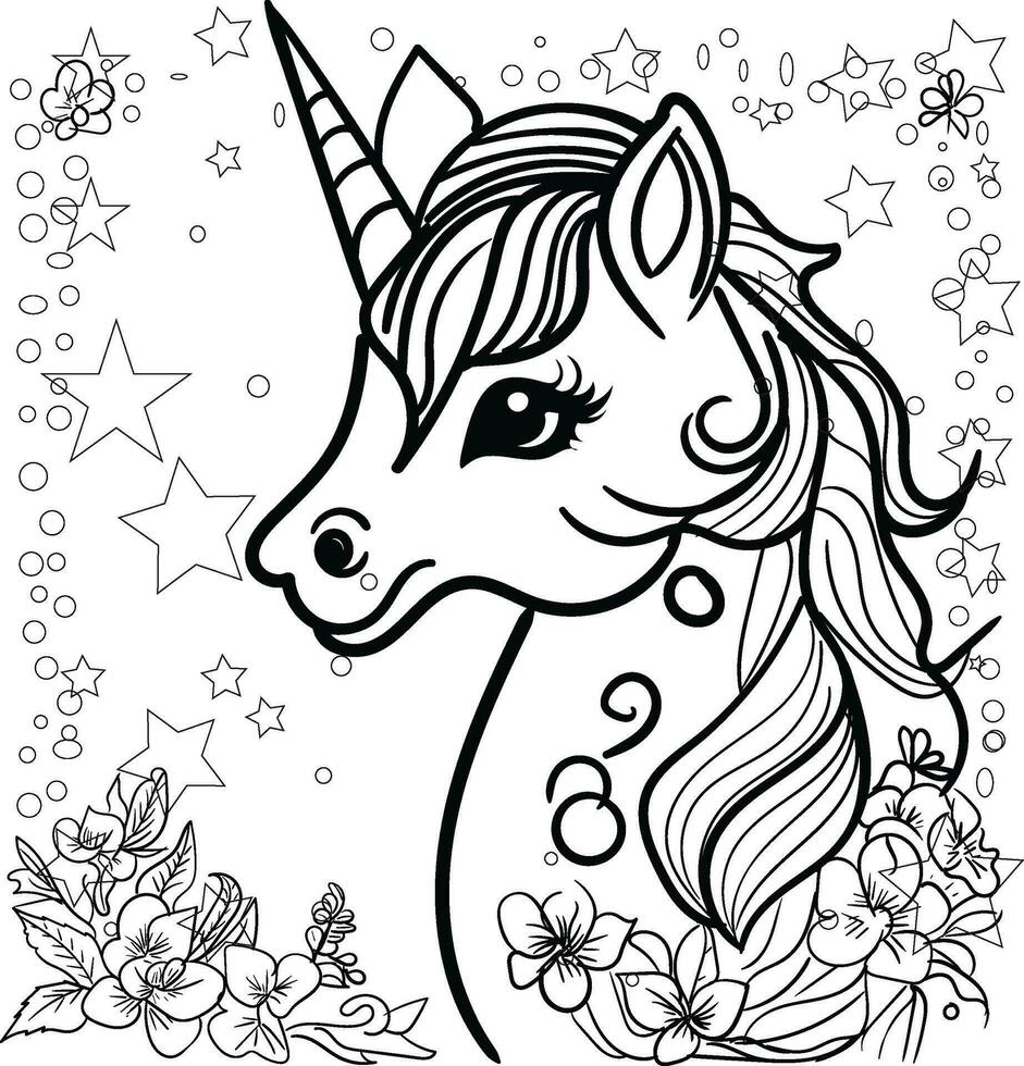 unicorno gratuito vettore linea arte design