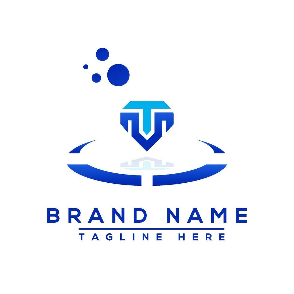 lettera mt blu professionale logo per tutti tipi di attività commerciale vettore