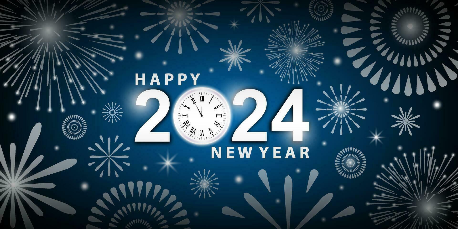2024 contento nuovo anno sfondo design. saluto carte, striscioni, manifesti. vettore illustrazioni.