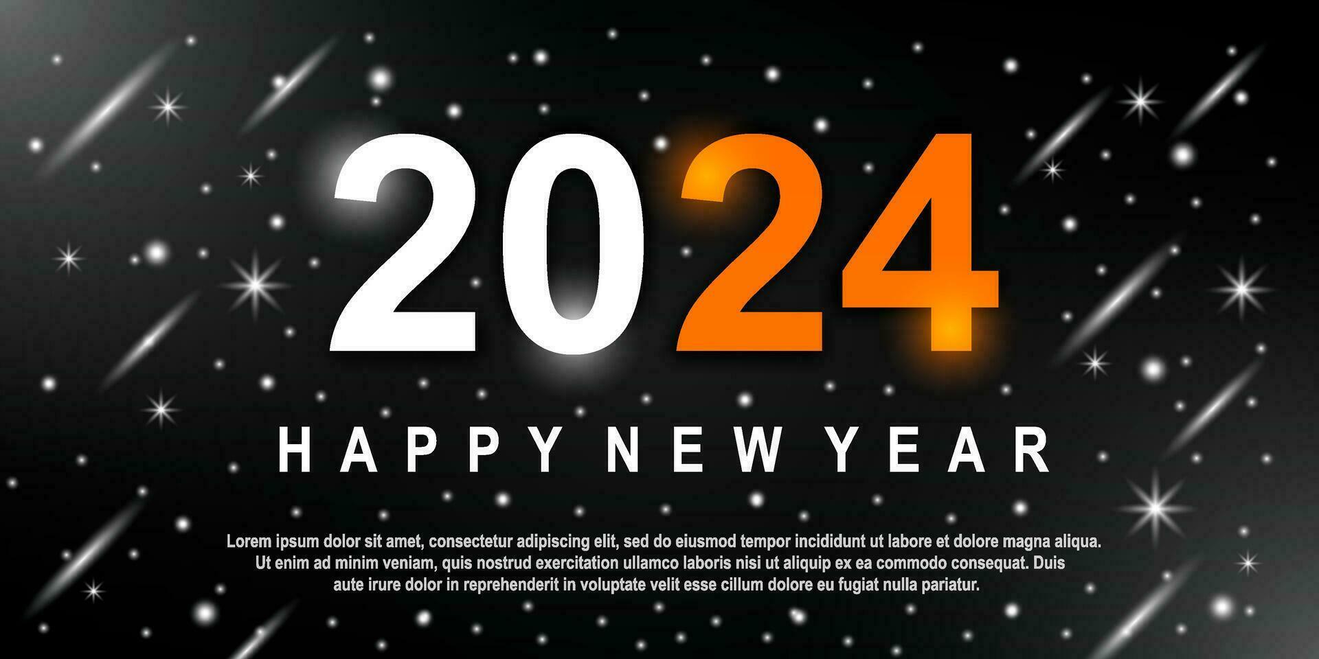 2024 contento nuovo anno sfondo design. saluto carte, striscioni, manifesti. vettore illustrazioni.