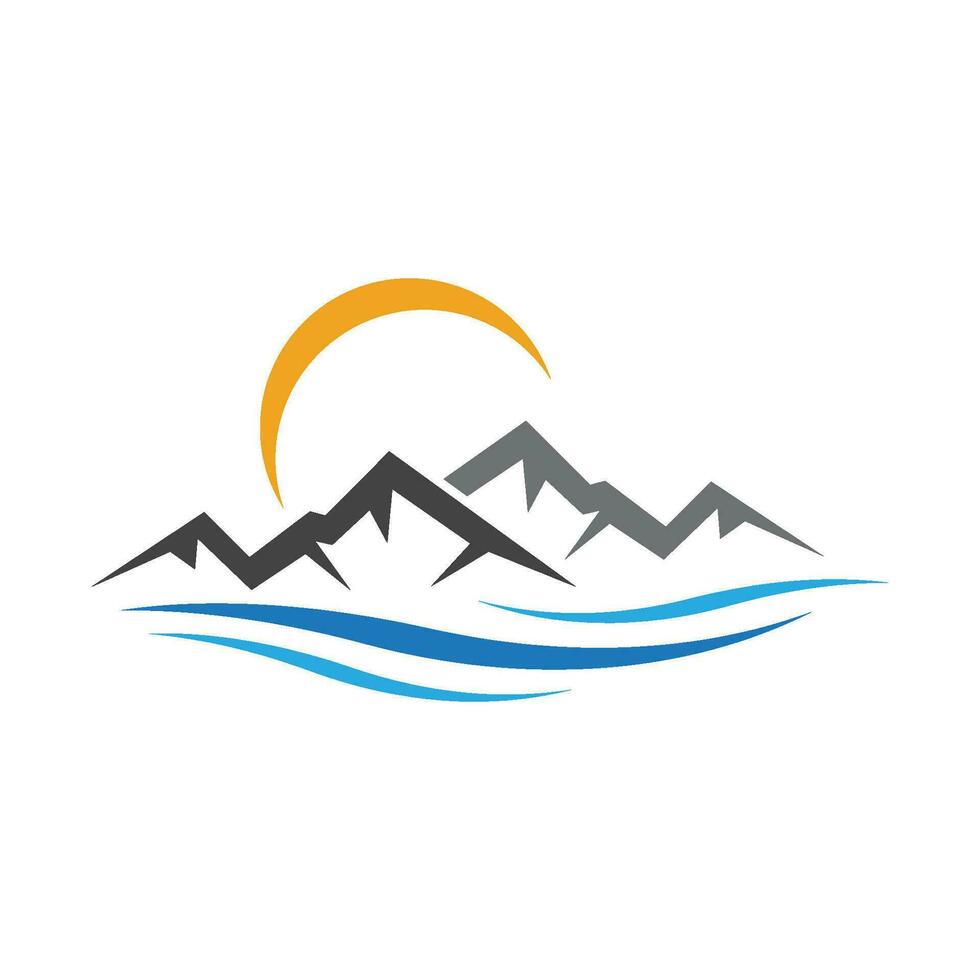 logo icona di montagna vettore