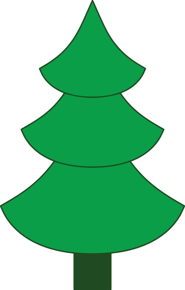 Natale albero verde icona nel di moda agriturismo stile. contento nuovo anno acquerello. vettore illustrazione di pino silhouette design arredamento, Bellissima, pianta, moderno linea arte stile vacanza copertina saluto pino