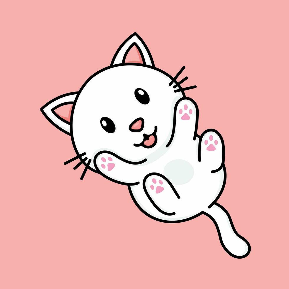 carino cartone animato gatti, kawaii, e adorabile. vettore