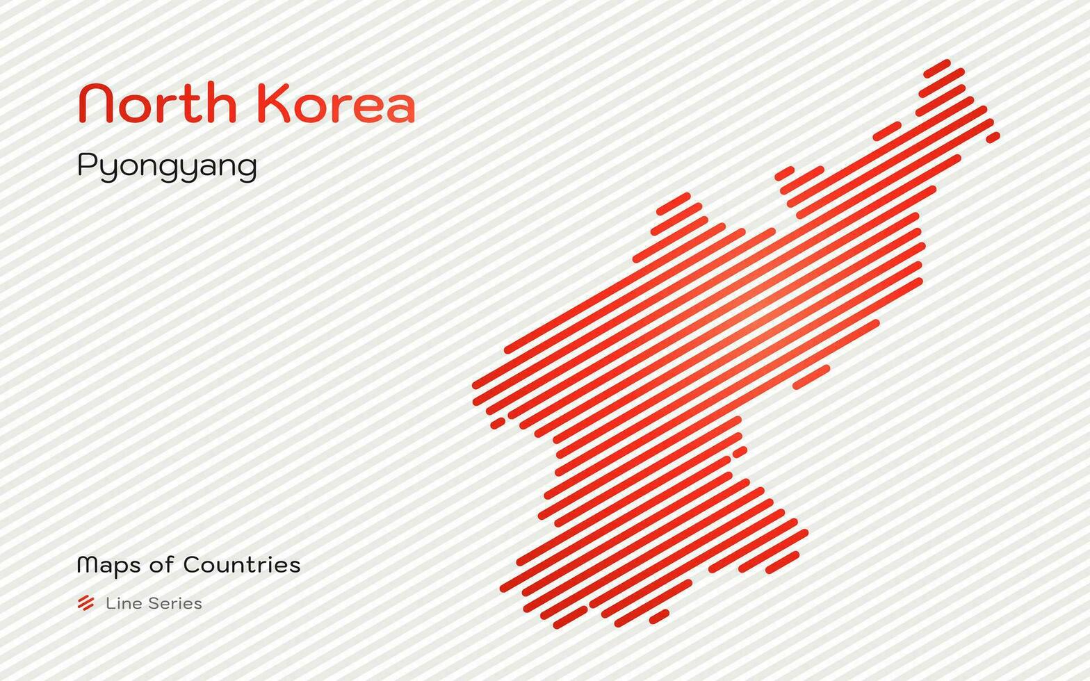 creativo carta geografica di nord Corea. politico carta geografica. capitale pyongyang. mondo paesi vettore mappe, linea serie