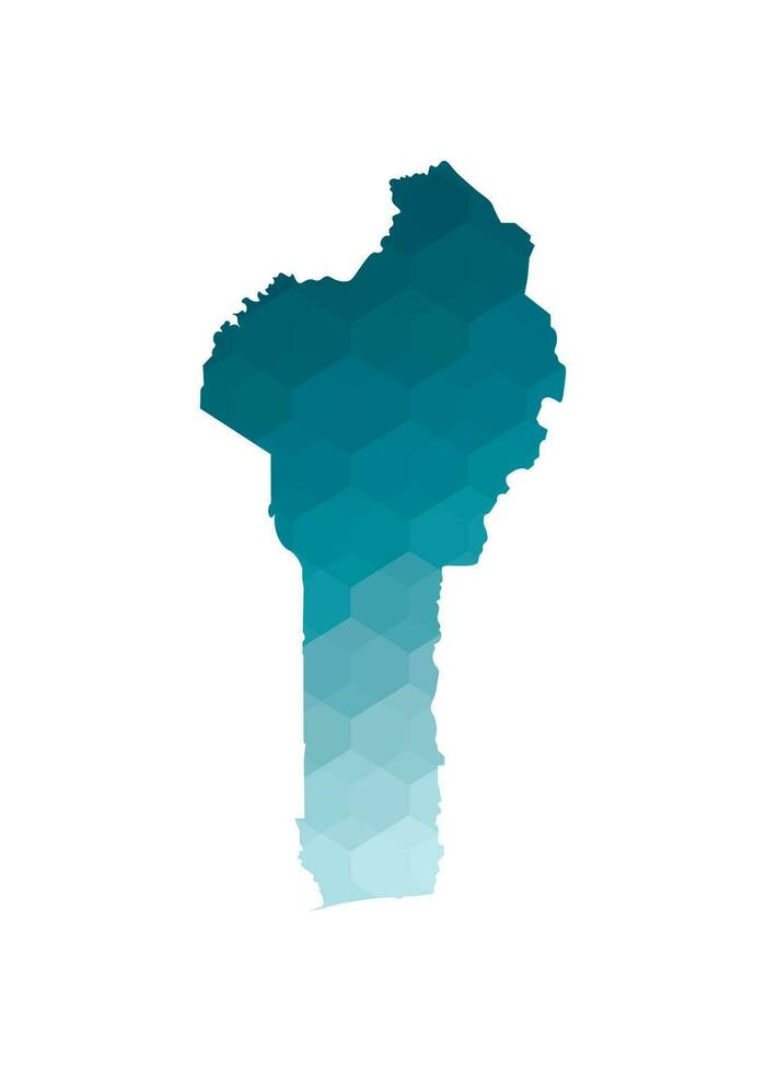 vettore isolato illustrazione icona con semplificato blu silhouette di benin carta geografica. poligonale geometrico stile. bianca sfondo.
