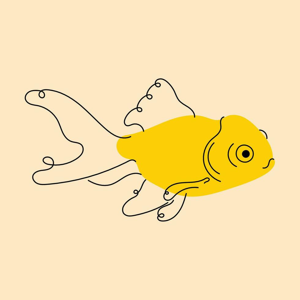 pesce rosso. vettore illustrazione nel piatto cartone animato stile