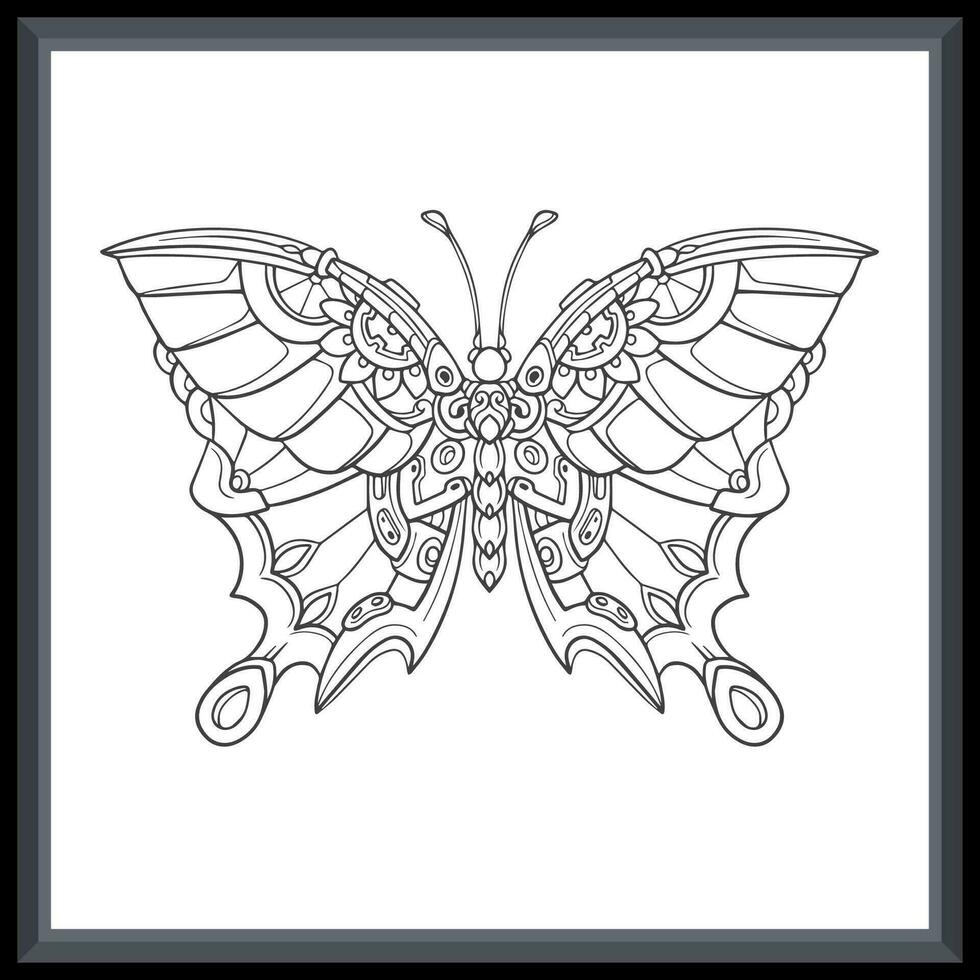 farfalla mandala arti. isolato su bianca sfondo vettore
