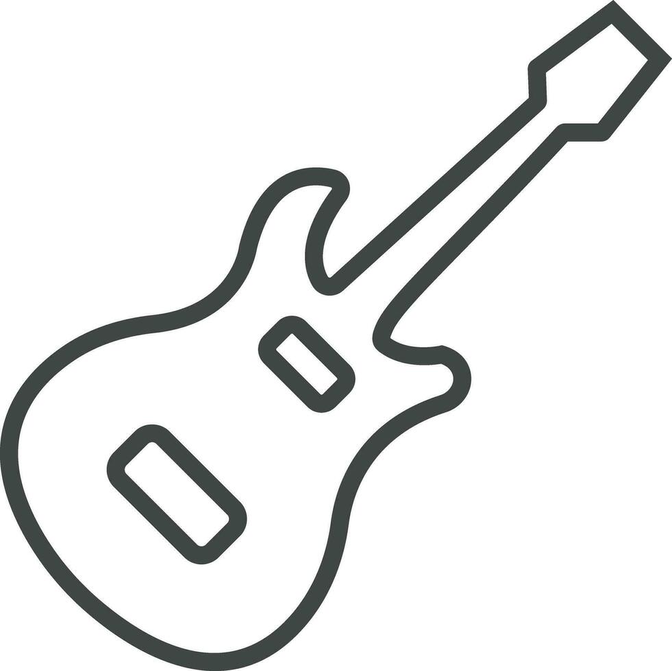 chitarra icona nel linea stile. isolato su trasparente sfondo. uso per musicale onde chiave segni. design elemento logo modello tecnologia simbolo vettore per applicazioni e sito web