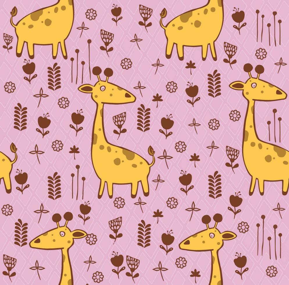 bambino senza soluzione di continuità modello. carino giraffa . creativo scandinavo bambini struttura per tessuto, tessile, sfondo, abbigliamento. illustrazione nel pastello colori. illustrazione. alto qualità illustrazione vettore