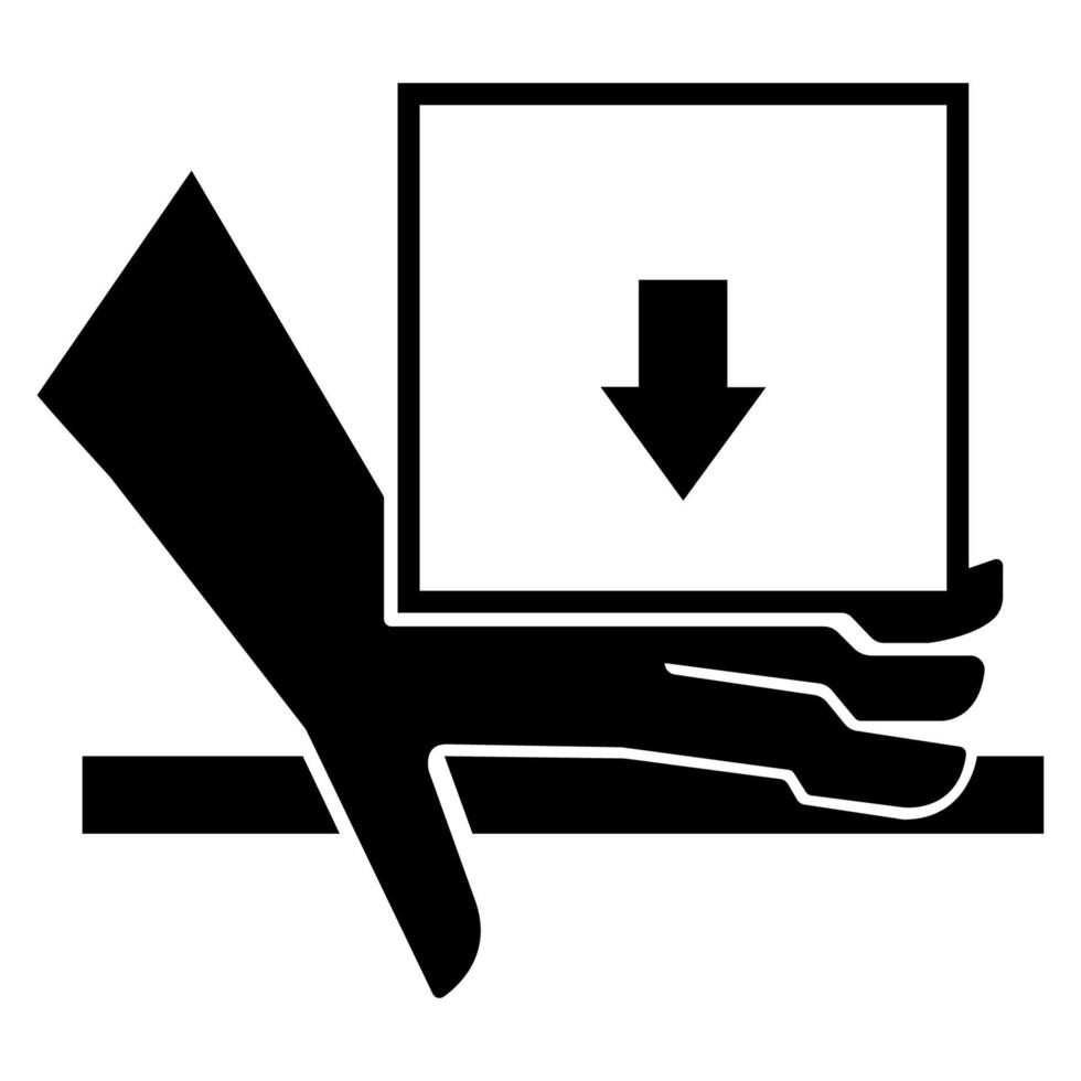 mano schiacciare la forza dall'alto segno simbolo isolare su sfondo bianco, illustrazione vettoriale