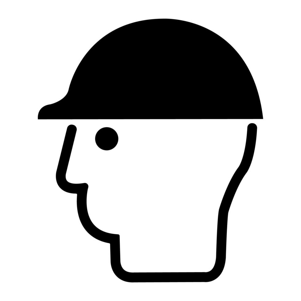 simbolo indossare protezione della testa isolare su sfondo bianco, illustrazione vettoriale eps.10